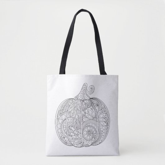 Decoratief pompoen Doodle 2 Tote Bag (Voorkant)