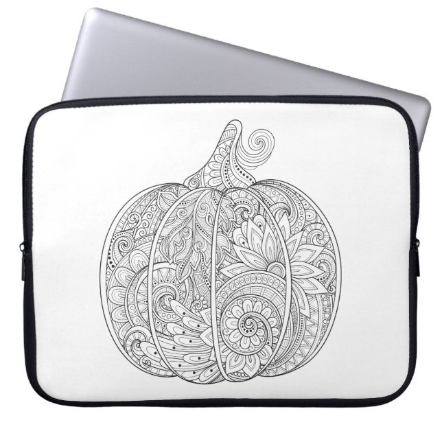 Decoratief pompoen laptop sleeve (Voorkant)