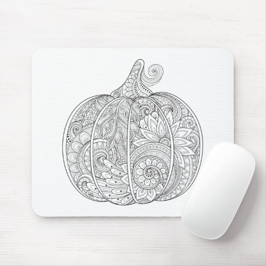 Decoratief pompoen muismat (Met muis)