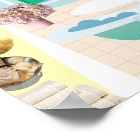 Decoratief Poster van de badkamer met voetbad van  (Hoek)