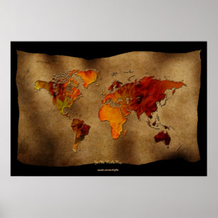 Decoratief Poster "Ye Olde Worlde Map"