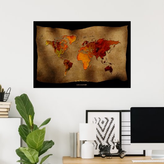 Decoratief Poster "Ye Olde Worlde Map" (Thuiskantoor)