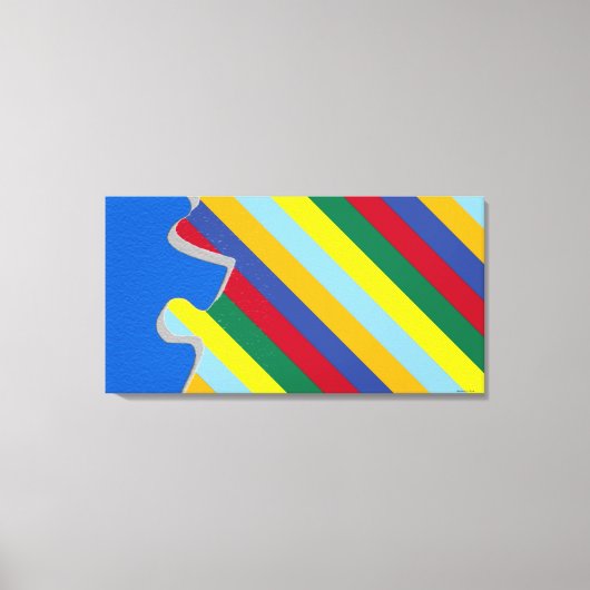 Decoratief Puzzle Piece Abstract Pop Art Canvas Afdruk (Voorkant)