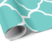Decoratief Quatrefoil Patroon Blauwgroen Groen Ont Cadeaupapier (Rol Hoek)