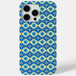 Decoratief Retro Geometrisch Bloemenpatroon iPhone 15 Pro Max Hoesje