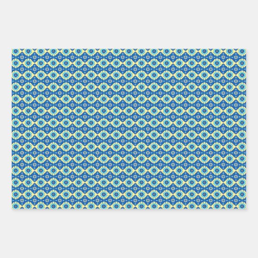 Decoratief Retro Geometrisch Bloemenpatroon Inpakpapier Vel (Voorkant 3)