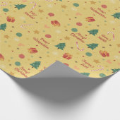 Decoratief Retro kerstpatroon Cadeaupapier (Hoek)