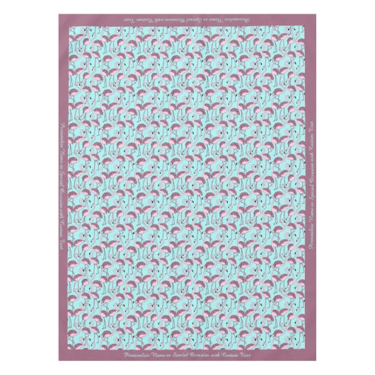 Decoratief Retro Roze Flamingos Tropisch Exotisch Tafelkleed (Voorkant)