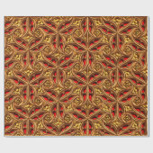  decoratief rood en goud Egyptisch patroon Cadeaupapier (Vlak)