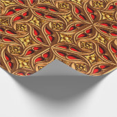  decoratief rood en goud Egyptisch patroon Cadeaupapier (Hoek)