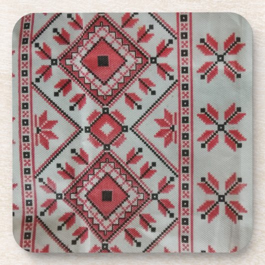 Decoratief rood en zwart onderzetter (Voorkant)