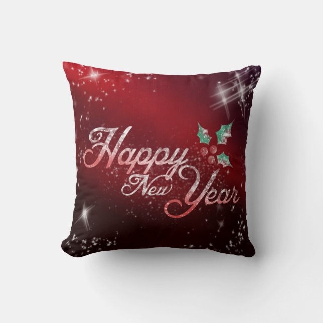Decoratief rood glitter Snowflakes Merry kerst Kussen (Voorkant)