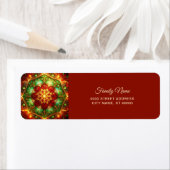Decoratief rood groen feest retouradres etiket (Insitu)