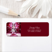 Decoratief rood groen feest retouradres etiket (Insitu)