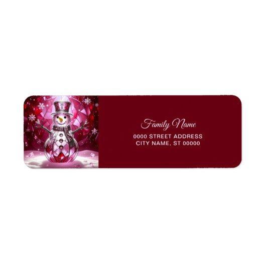 Decoratief rood groen feest retouradres etiket (Voorkant)