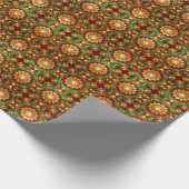Decoratief rood groen kerstpapier cadeaupapier (Hoek)