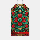 Decoratief Rood Groen Vakantie Gift Label Cadeaulabel (Voorkant)