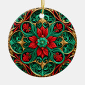 Decoratief rood groen vakantie Ornament (Voorkant)