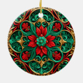 Decoratief rood groen vakantie Ornament (Achterkant)