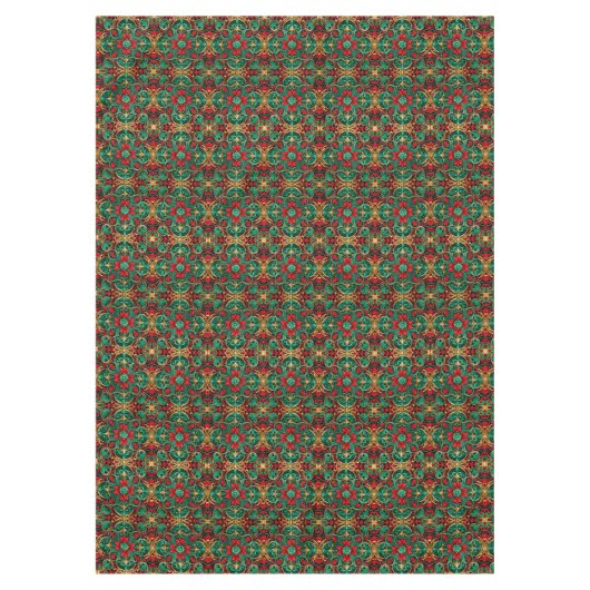 Decoratief rood groen vakantie tafelkleed (Voorkant)