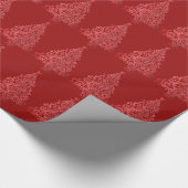 Decoratief rood kerstboompatroon cadeaupapier (Hoek)