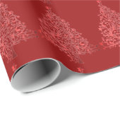 Decoratief rood kerstboompatroon cadeaupapier (Rol Hoek)