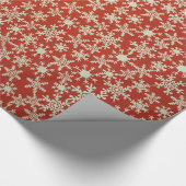 Decoratief Rood kerstsnowflake Decor Glitter Cadeaupapier (Hoek)