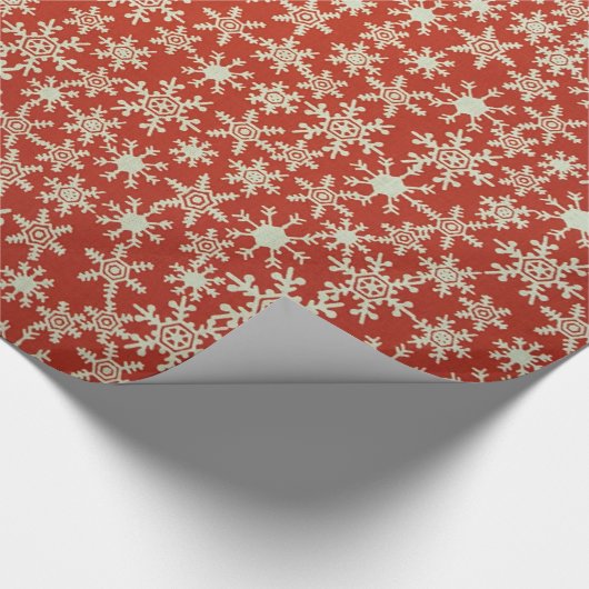Decoratief Rood kerstsnowflake Decor Glitter Cadeaupapier (Hoek)