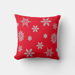 Decoratief rood kristal snowflake kerst kussen