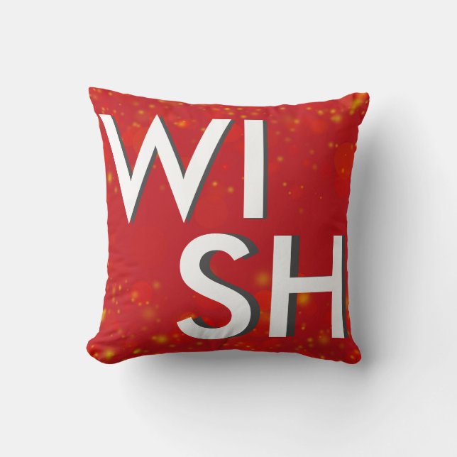 Decoratief Rood & Wit Wish &Joy Kerstmis Kussen (Voorkant)