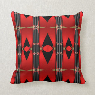 Decoratief rood zwart Gold driehoekig design proef Kussen