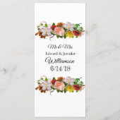 Decoratief Roos Goud Boeket Wedding Menu Kaart (Achterkant)
