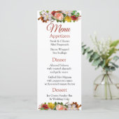 Decoratief Roos Goud Boeket Wedding Menu Kaart (Staand voorkant)