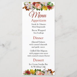Decoratief Roos Goud Boeket Wedding Menu Kaart