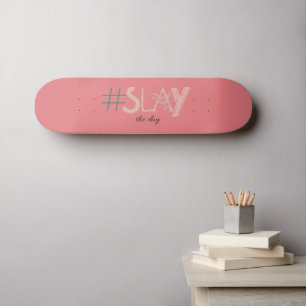 Decoratief roze en beige SLAGEN het dagskateboard Persoonlijk Skateboard