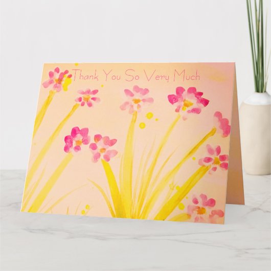 Decoratief roze en groen kaart (Voorkant)