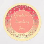 Decoratief roze Floral Labels (Design 1)