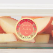 Decoratief roze Floral Labels (Aangebracht)