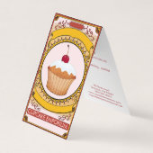 Decoratief roze goudcake Logo Cupcake Maker Visitekaartje (Voorkant)