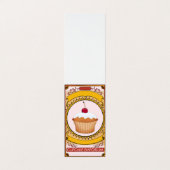 Decoratief roze goudcake Logo Cupcake Maker Visitekaartje (Buitenkant ongevouwen)