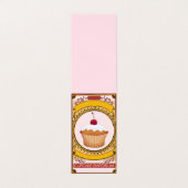 Decoratief roze goudcake Logo Cupcake Maker Visitekaartje (Buitenkant ongevouwen)