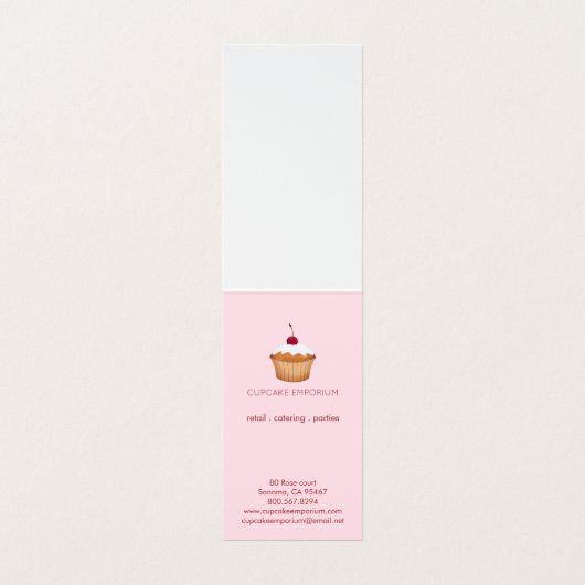 Decoratief roze goudcake Logo Cupcake Maker Visitekaartje (Binnenkant ongevouwen)