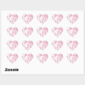 Decoratief roze hart - ticker hart sticker (Vel)