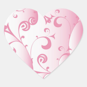 Decoratief roze hart - ticker hart sticker