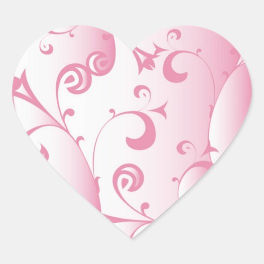 Decoratief roze hart - ticker sticker (Voorkant)