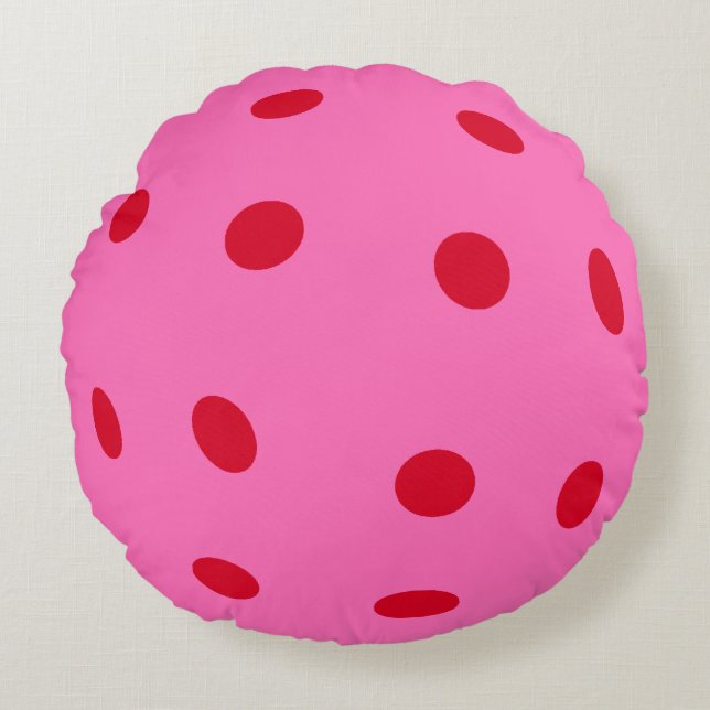 Decoratief roze Pickleball Gift Rond Kussen (Voorkant)