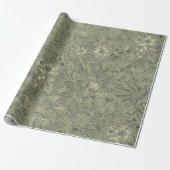  decoratief rustiek botanisch patroon cadeaupapier (Uitgerold)