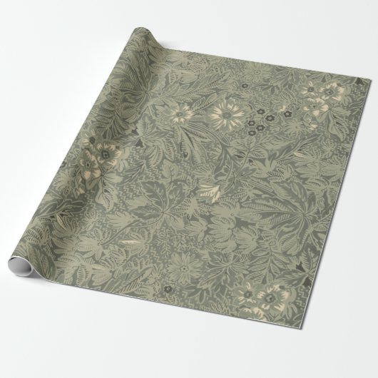 decoratief rustiek botanisch patroon cadeaupapier (Uitgerold)