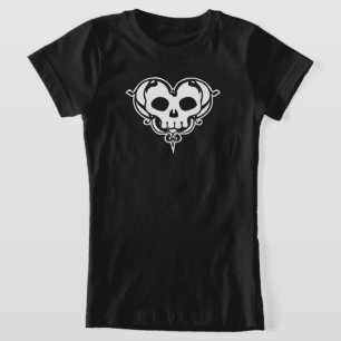 Decoratief schedel Hart T-shirt