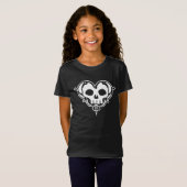 Decoratief schedel Hart T-shirt (Voorkant volledig)